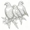 three doves perched tattoo design idea