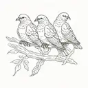 three doves perched tattoo design idea