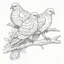 three doves perched tattoo design idea