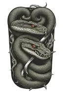 snake with dagger tattoo design idea