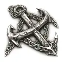 anchor with chain  tattoo design idea