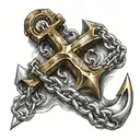 anchor with chain  tattoo design idea