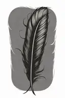 Feather with fire  tattoo design idea