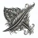 feather flame fire  tattoo design idea