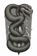 snake with dagger tattoo design idea