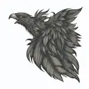phoenix feathers flame fire  tattoo design idea