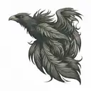 phoenix feathers flame fire  tattoo design idea