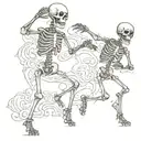 DANCING SKELETONS tattoo design idea