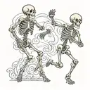 DANCING SKELETONS tattoo design idea