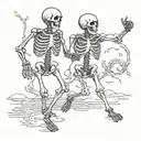 DANCING SKELETONS tattoo design idea