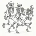 DANCING SKELETONS tattoo design idea