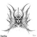 angel killing demon tattoo design idea