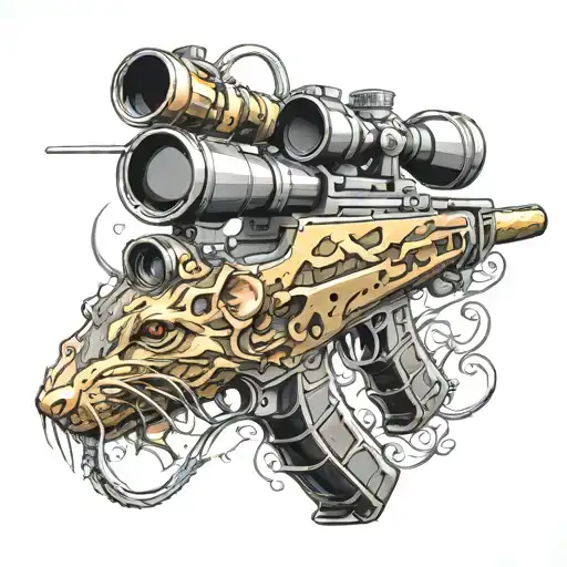 rat sniper rifle tattoo design idea