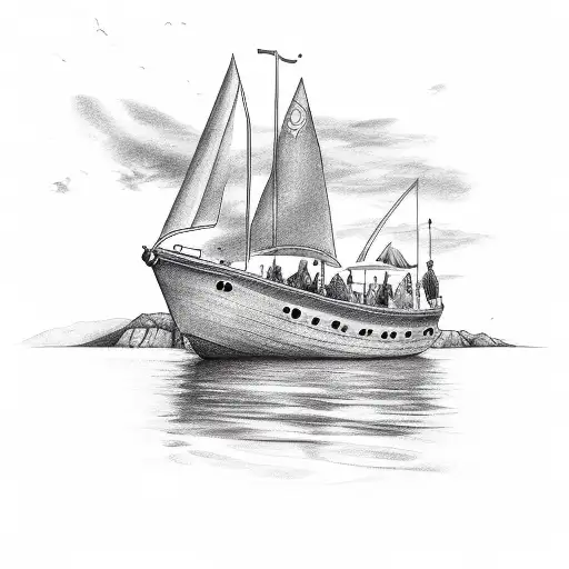 croatia, boat, islands tattoo design idea