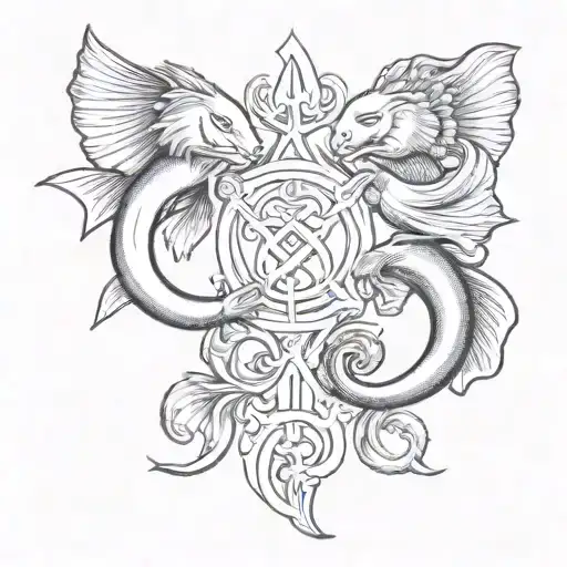 Pisces gemini symbols  tattoo design idea