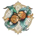 Pisces gemini symbols  tattoo design idea