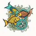 Pisces gemini symbols  tattoo design idea