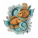 Pisces gemini symbols  tattoo design idea