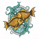 Pisces gemini symbols  tattoo design idea