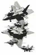 F-35B and Helldivers 2 tattoo design idea