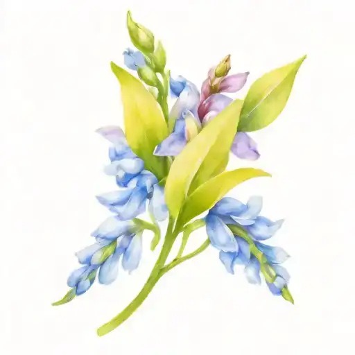 heather and bluebells  tattoo design idea