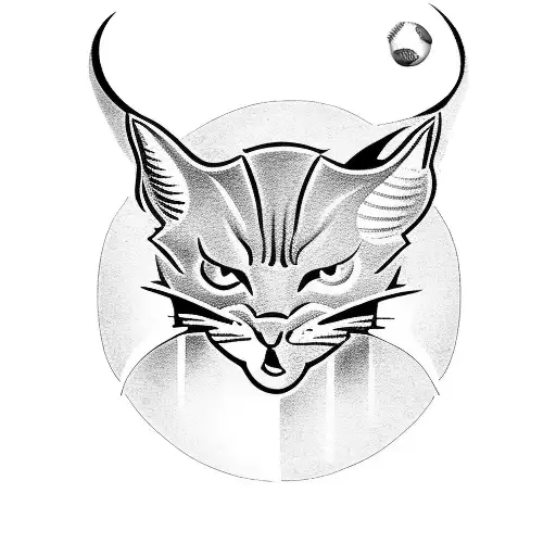 wildcat wearing baseball jersey with trophy tattoo design idea