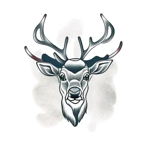 Reindeer dark tattoo design idea
