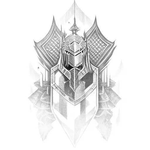 gothic knight tattoo design idea