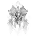 gothic knight tattoo design idea