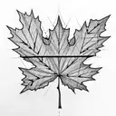 golden ratio maple leaf tattoo design idea