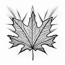 golden ratio maple leaf tattoo design idea