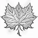 golden ratio maple leaf tattoo design idea