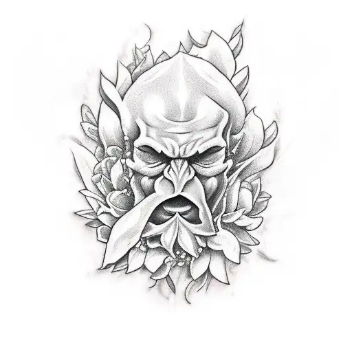 Flower mimir god of war tattoo design idea