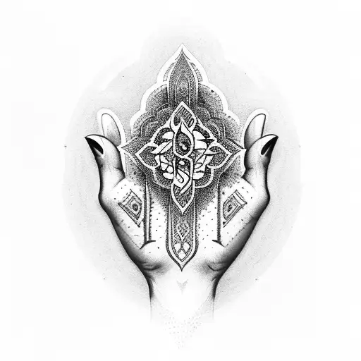 hamsa hand tattoo design idea