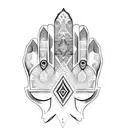 hamsa hand tattoo design idea