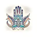 hamsa hand tattoo design idea