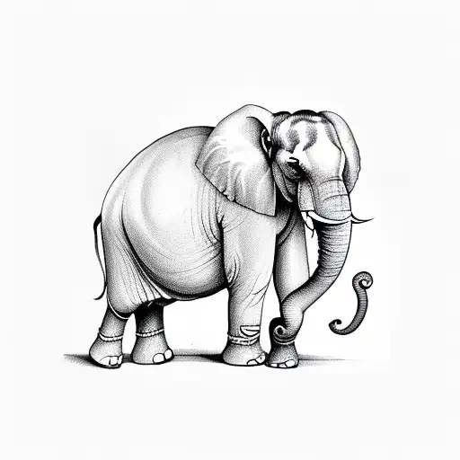 indian elephant reading book  tattoo design idea