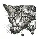 cat paw print tattoo design idea