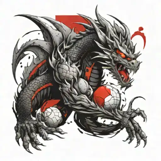 DBZ dragon with ball holding tattoo design idea