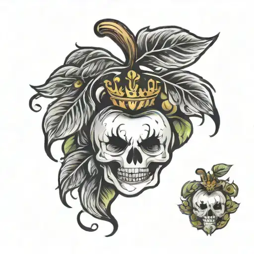 apple and crown   tattoo design idea
