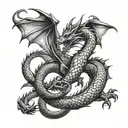 dragon holding my family tattoo design idea