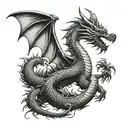 dragon holding my family tattoo design idea