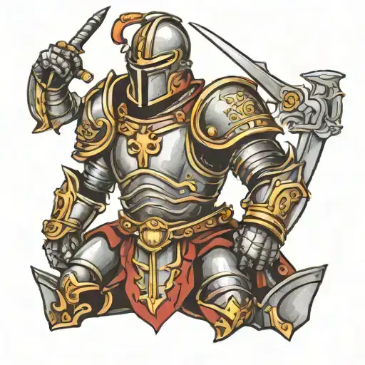 Warrior  Suit of armour  Stubbornness  Trust  Fighter  Loyalty tattoo design idea