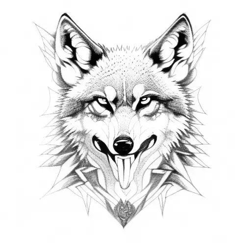 three headed wolf tattoo design idea