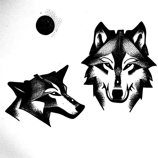 wolf with three heads, cerberos tattoo design idea
