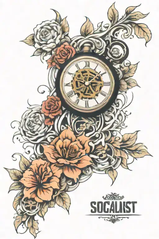 socialist master watch maker tattoo design idea