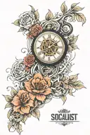 socialist master watch maker tattoo design idea