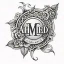 Name Ahmed tattoo design idea