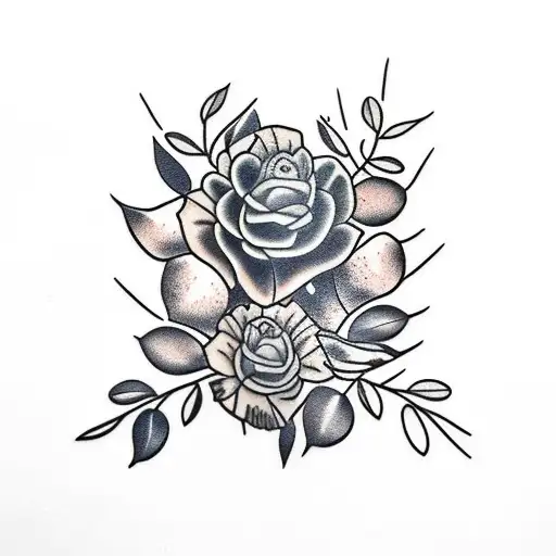 eucalyptus and Italian ruscus band tattoo design idea