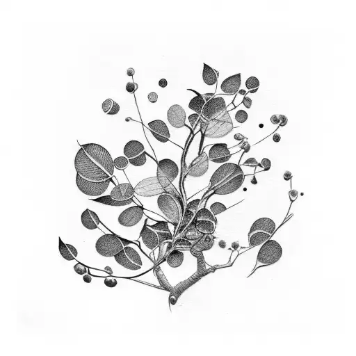 eucalyptus and Italian ruscus tattoo design idea